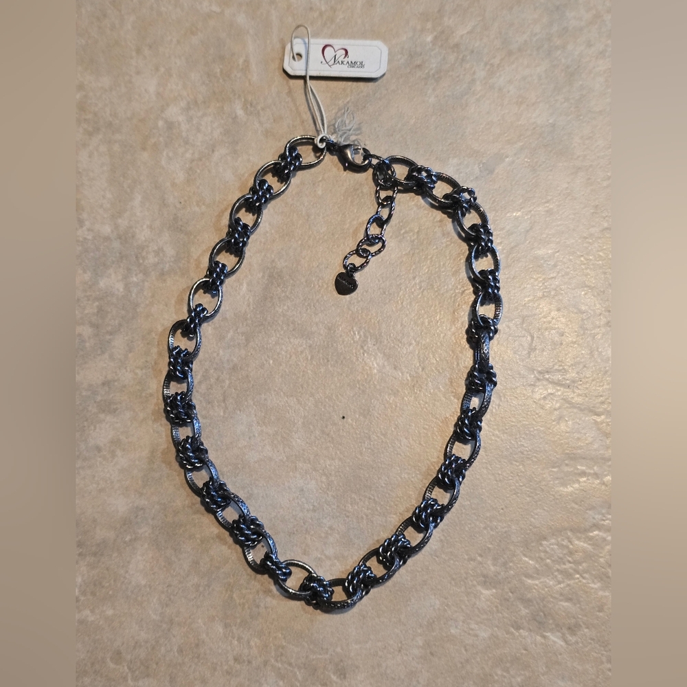 NWT Nakamol Black Chain Link Necklace Boutique Jewelry